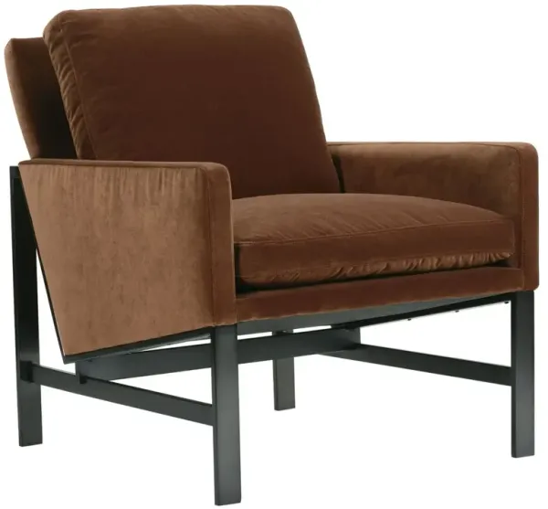 Mateo Velvet Accent Chair, Copper