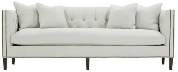 Ella Tufted Sofa - Platinum Ticking Stripe
