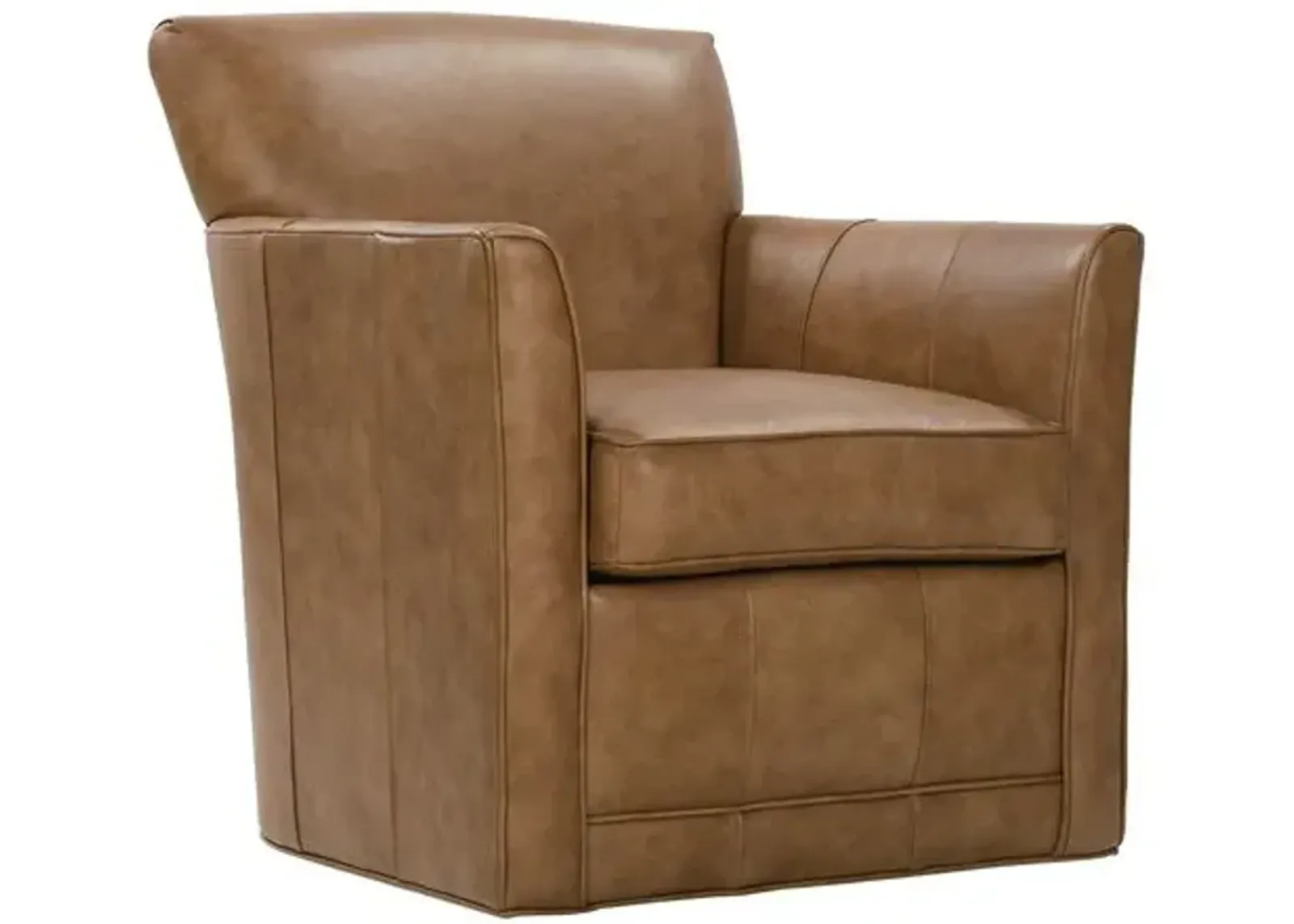 Scottie Square Leather Swivel Chair