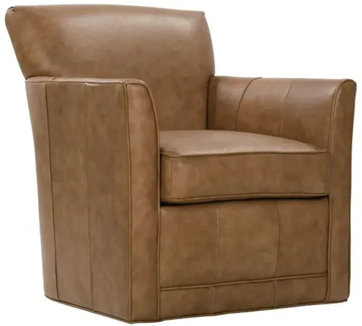 Scottie Square Leather Swivel Chair