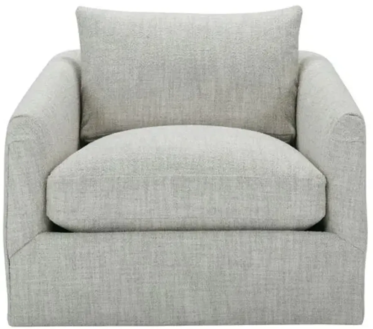 Mabel Swivel Chair - Platinum Boucle