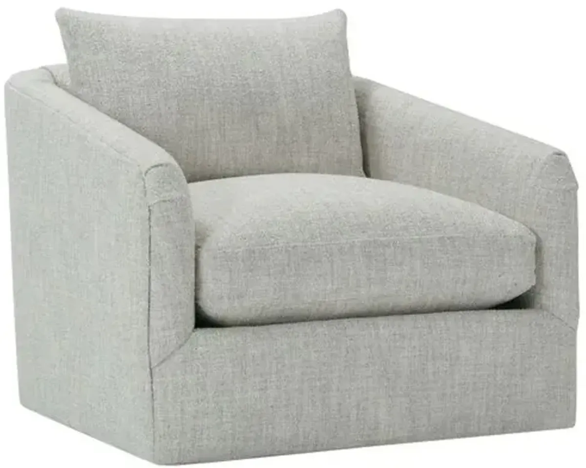 Mabel Swivel Chair - Platinum Boucle