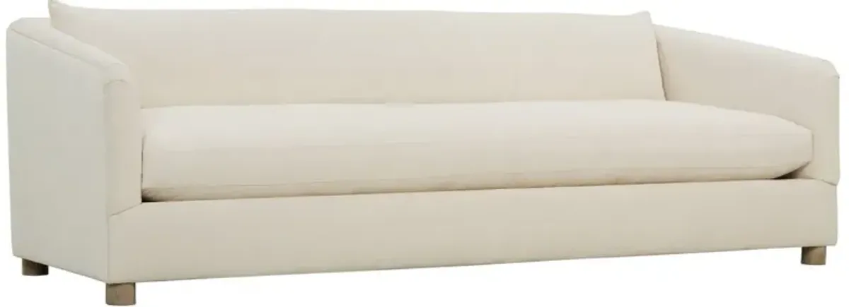 Mabel Curved Back Sofa, Bone White Linen