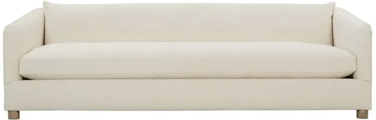 Mabel Curved Back Sofa, Bone White Linen