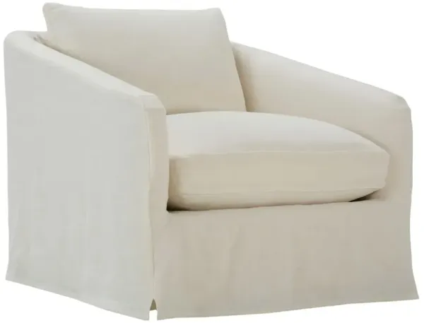 Mabel Slipcover Accent Chair, Chalk White Linen