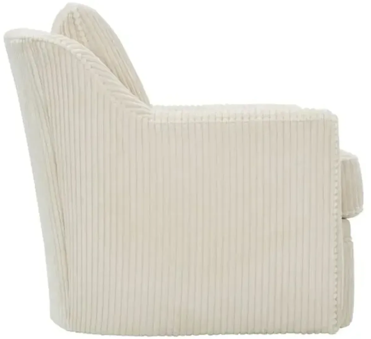 Mollie Channeled Swivel Chair - Ivory Velvet