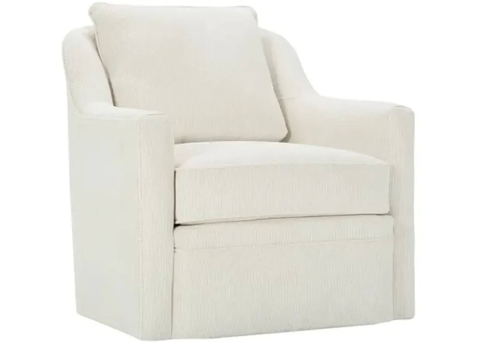 Mollie Channeled Velvet Swivel Chair - Pearl