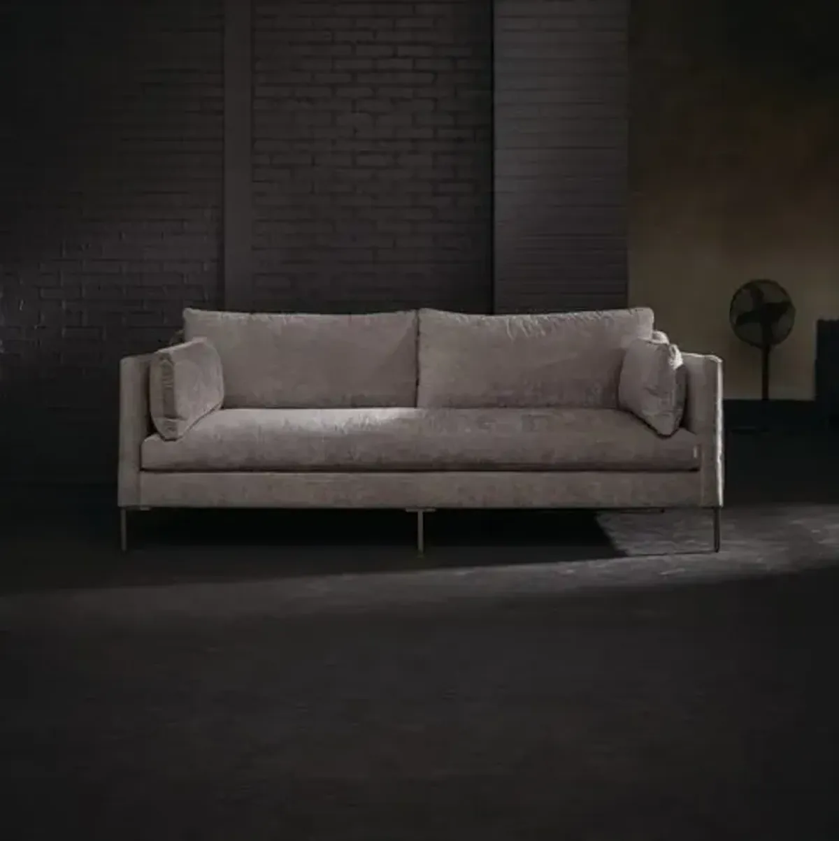 Benji Velvet Sofa - Mineral Grey Chenille