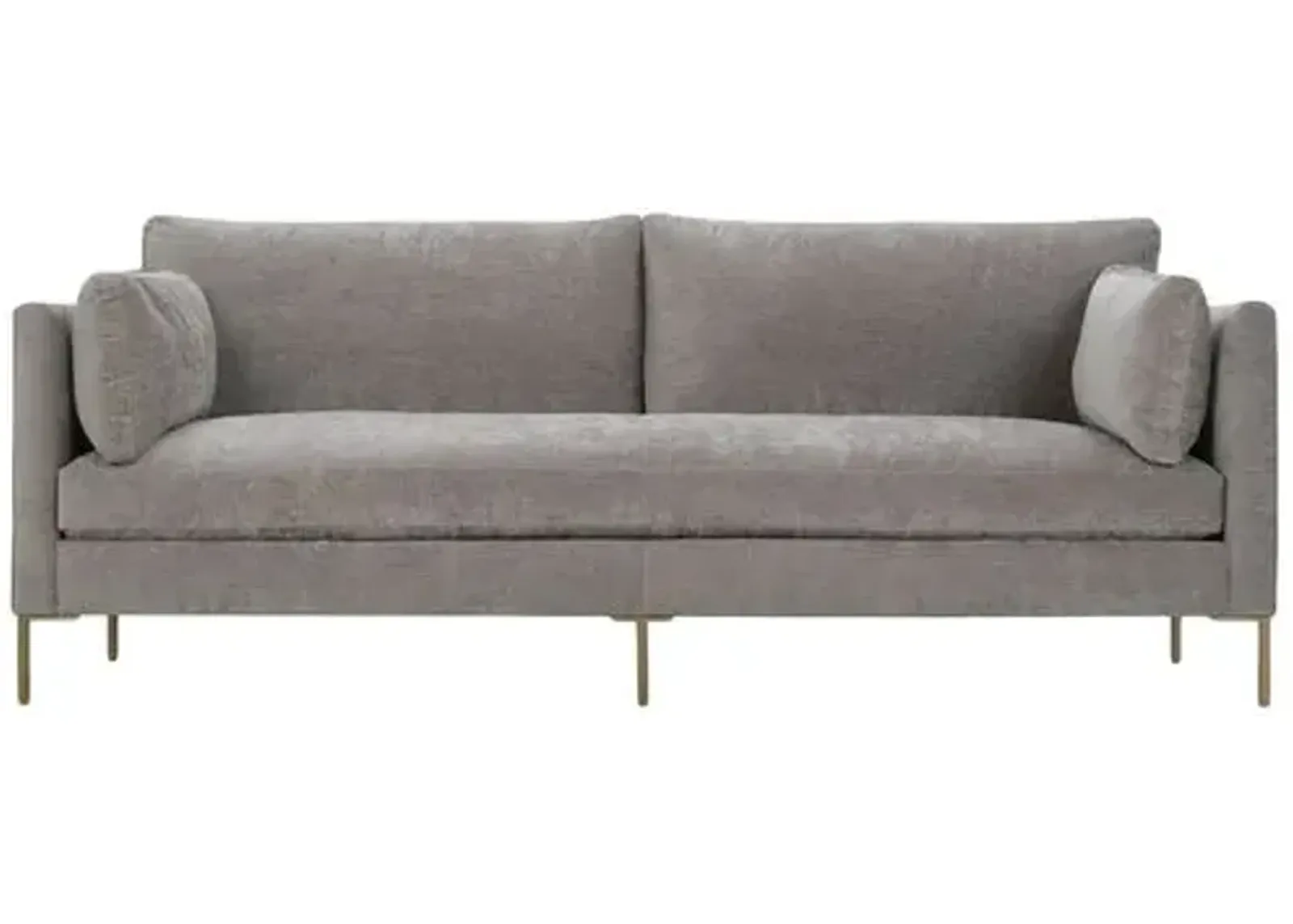 Benji Velvet Sofa - Mineral Grey Chenille