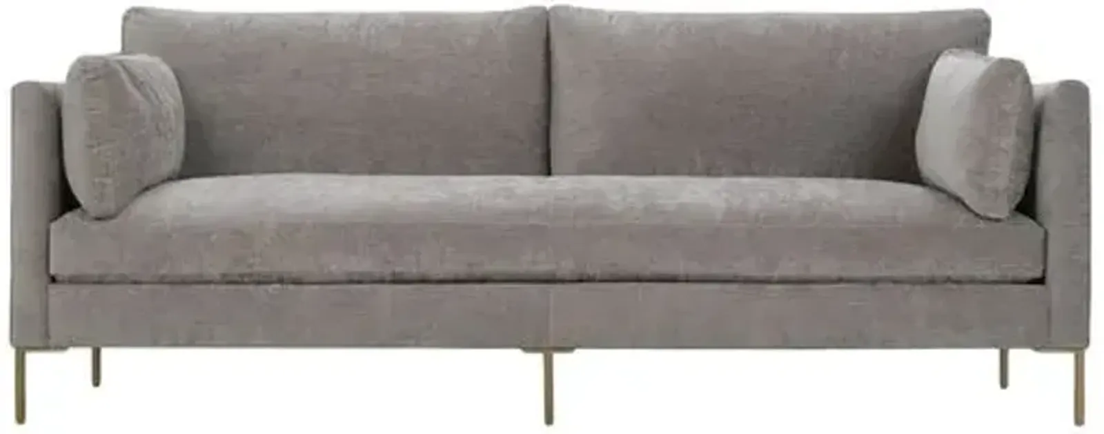 Benji Velvet Sofa - Mineral Grey Chenille