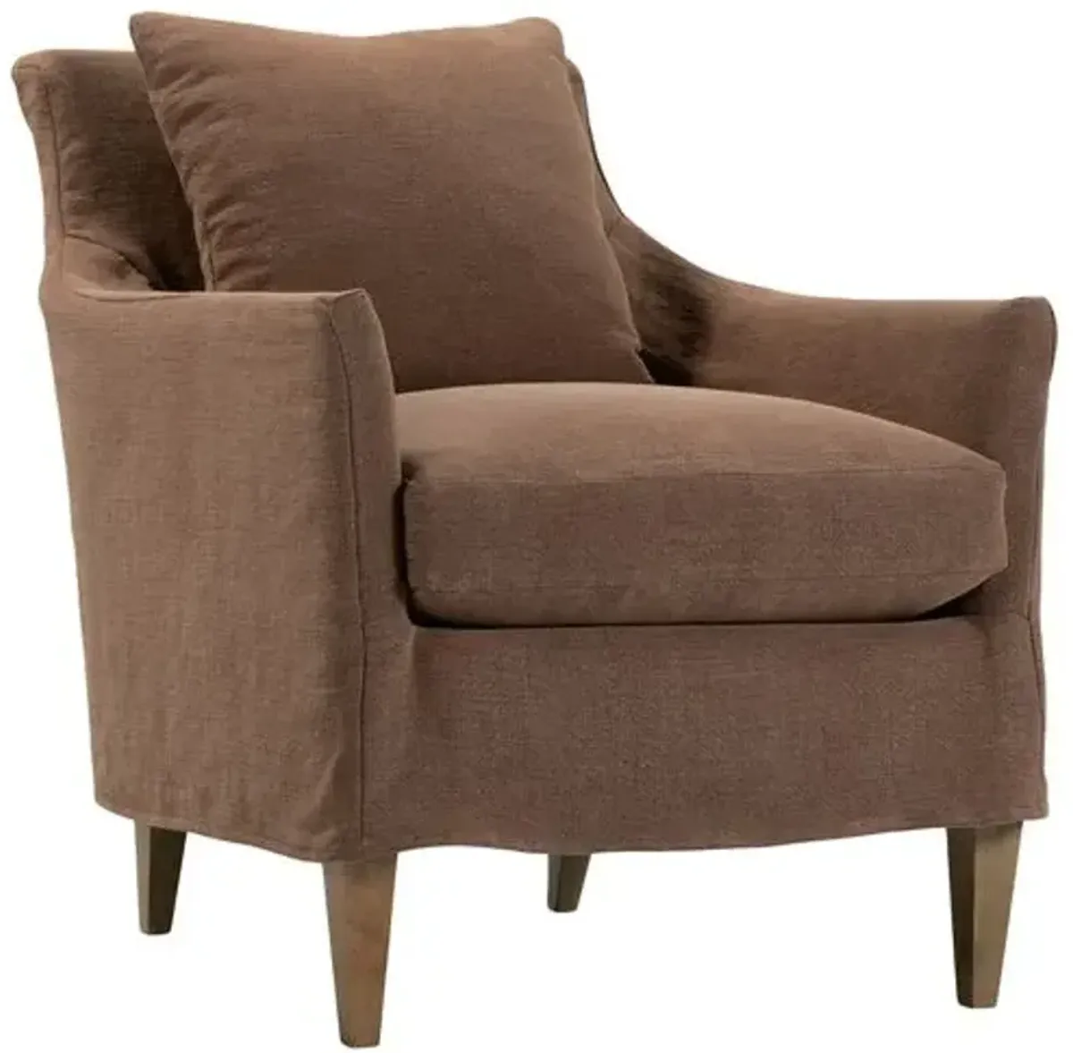 Bria Slipcover Accent Chair - Terracotta Linen, Comfortable, Durable, Cushioned