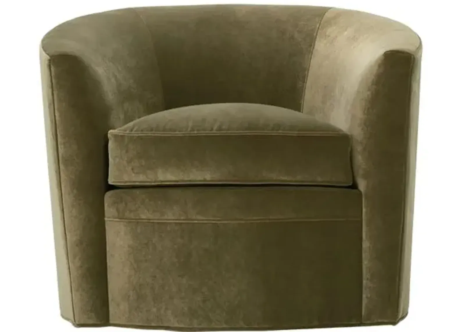 Jovie Swivel Chair - Olive Green Velvet