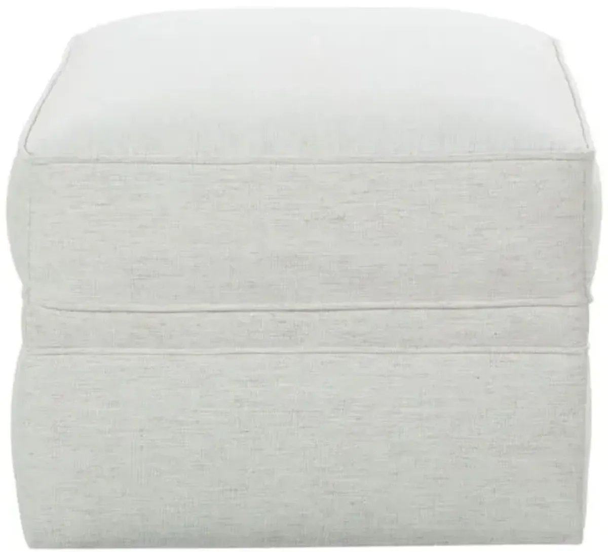 Sadie Upholstered Ottoman - Natural Chenille - Beige