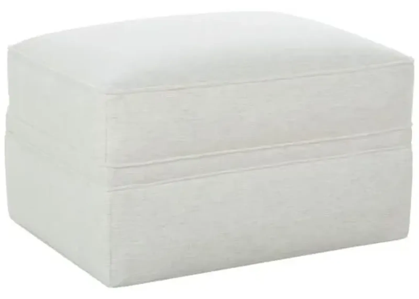 Sadie Upholstered Ottoman - Natural Chenille - Beige