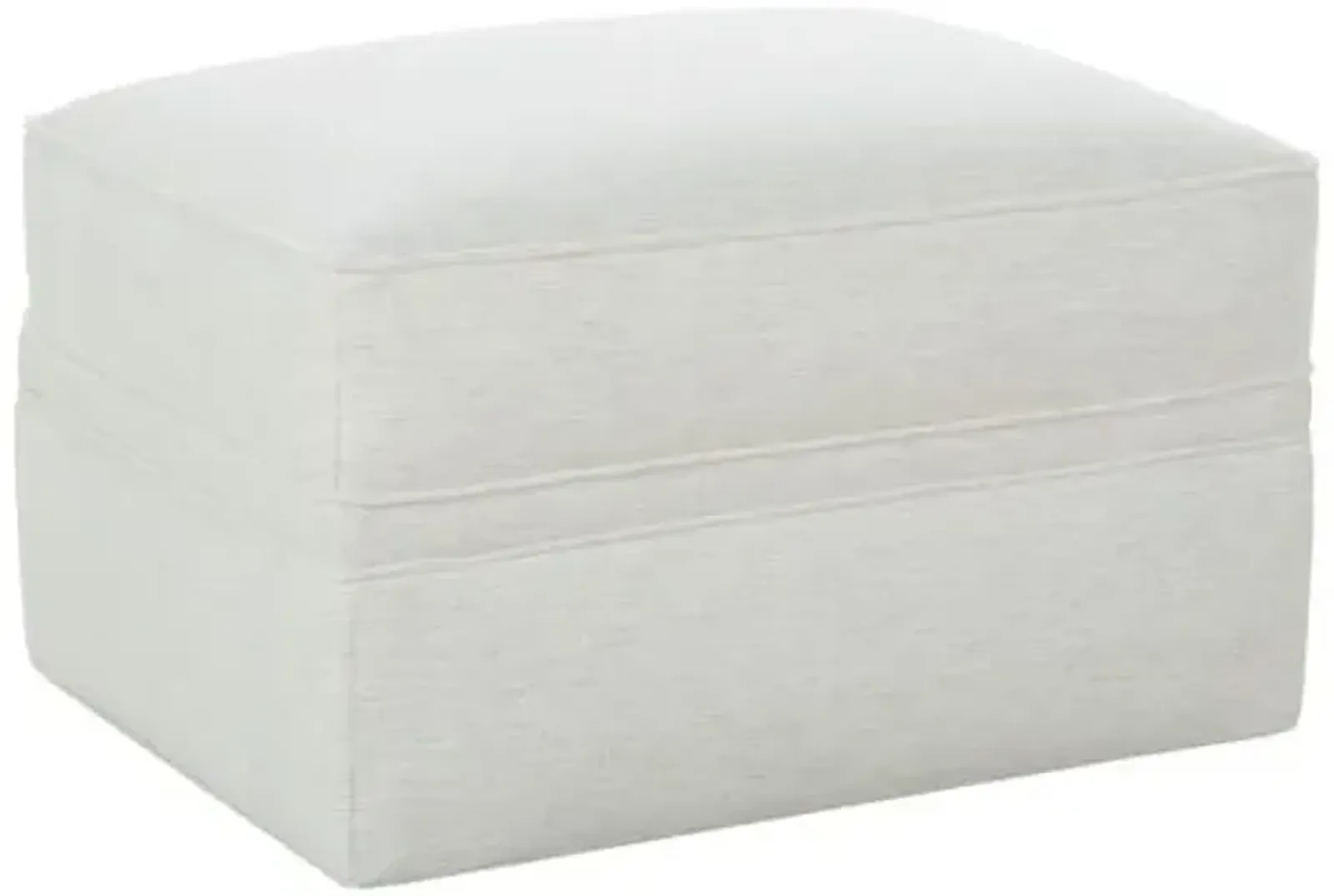 Sadie Upholstered Ottoman - Natural Chenille - Beige