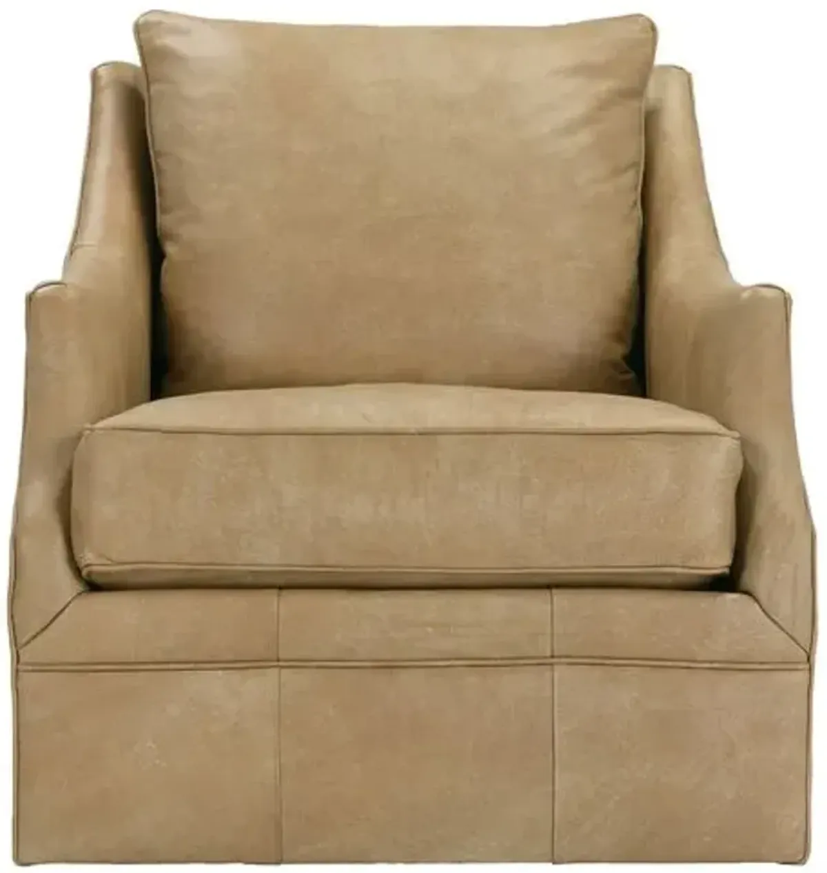 Sadie Leather Swivel Glider Chair - Brown