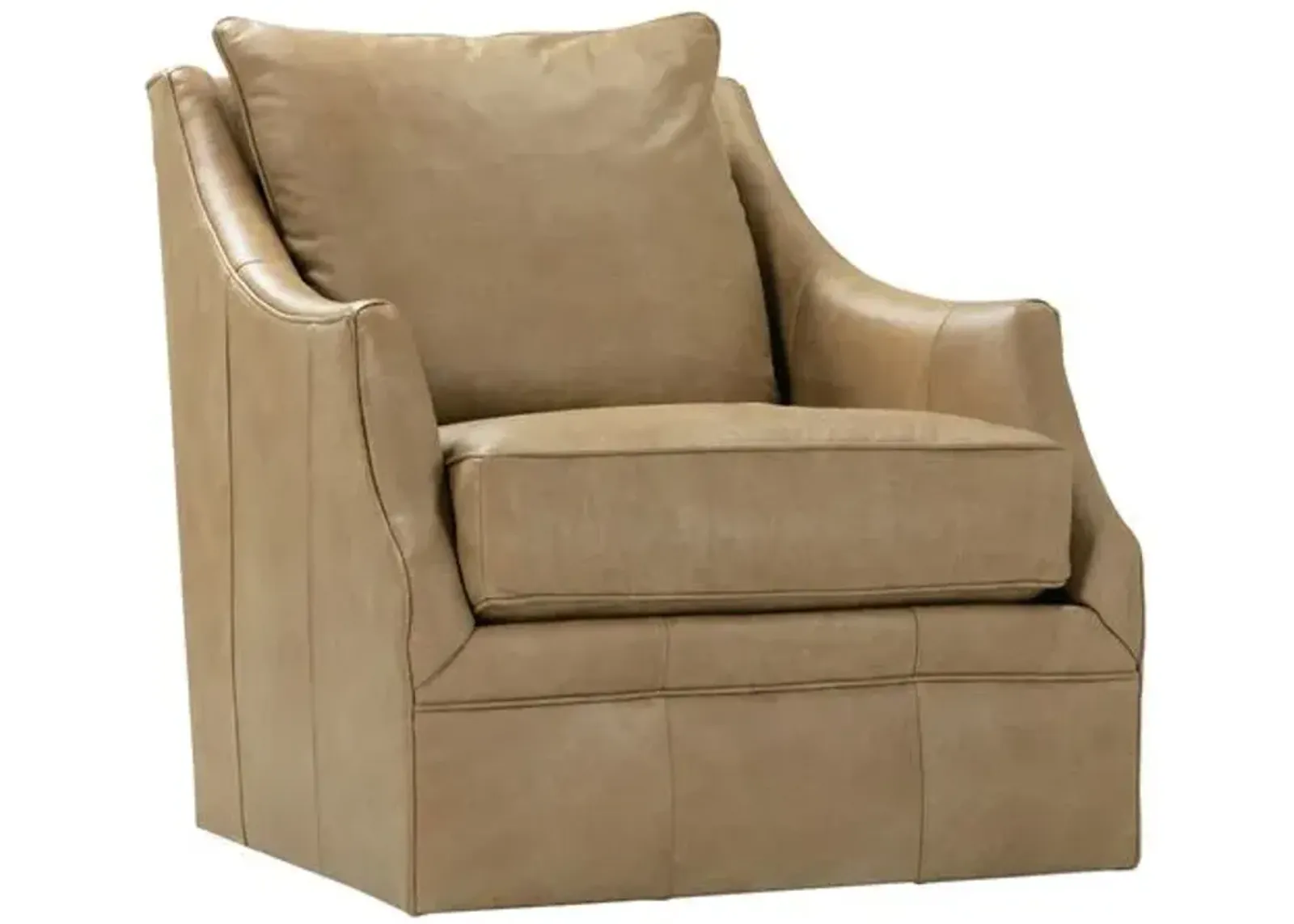 Sadie Leather Swivel Glider Chair - Brown