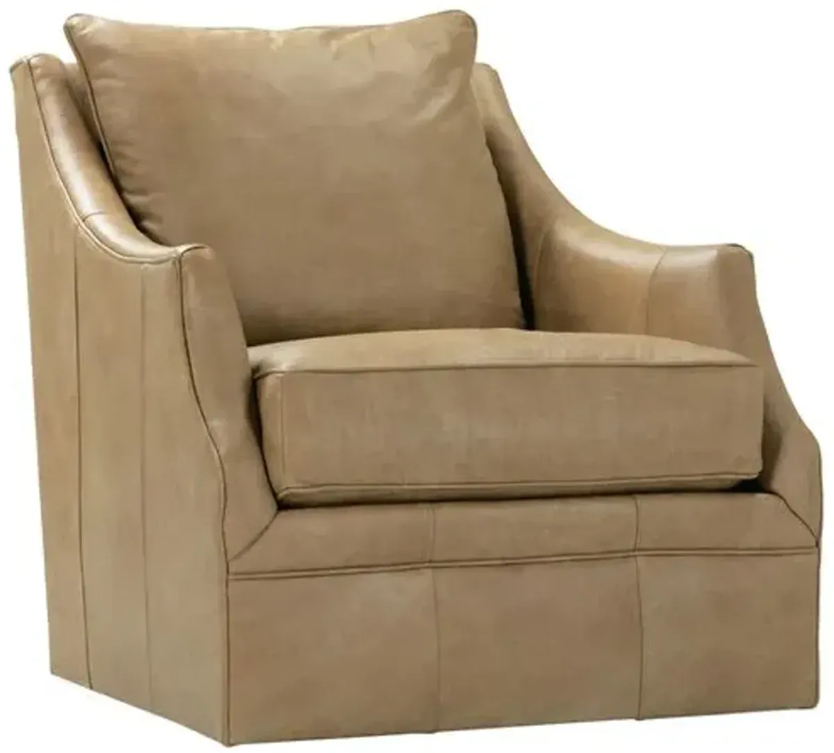 Sadie Leather Swivel Glider Chair - Brown