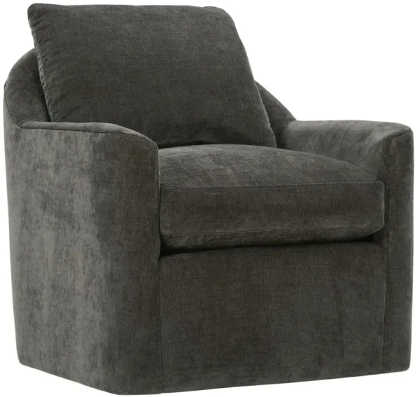 Winslet Swivel Chair, Charcoal Brown Velvet