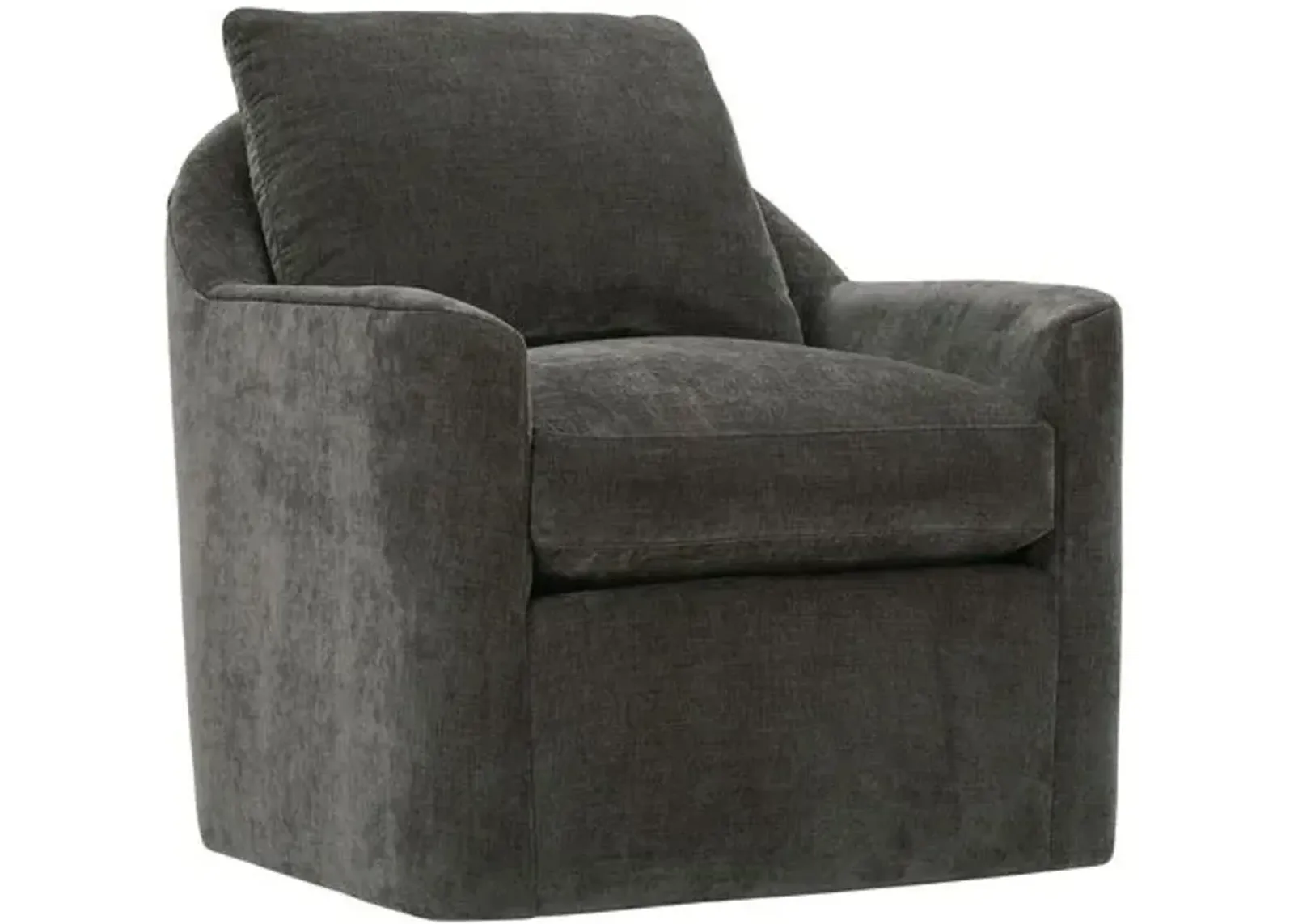 Winslet Swivel Chair - Charcoal Brown Velvet