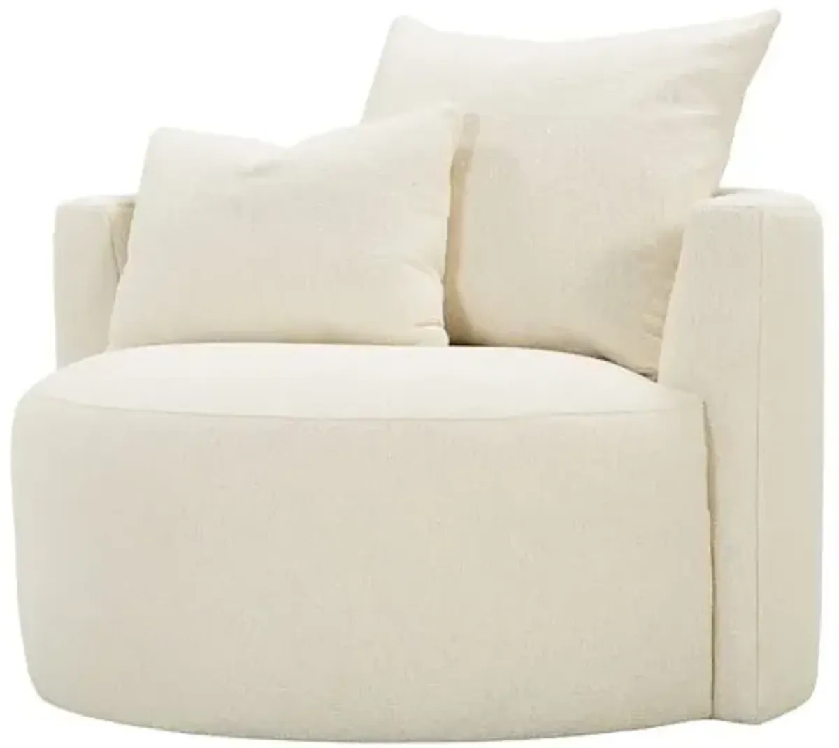 Wrenley Swivel Cuddle Chair - Bone White Boucle