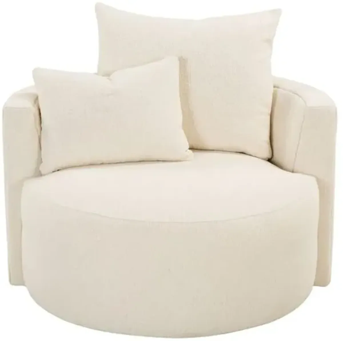 Wrenley Swivel Cuddle Chair - Bone White Boucle