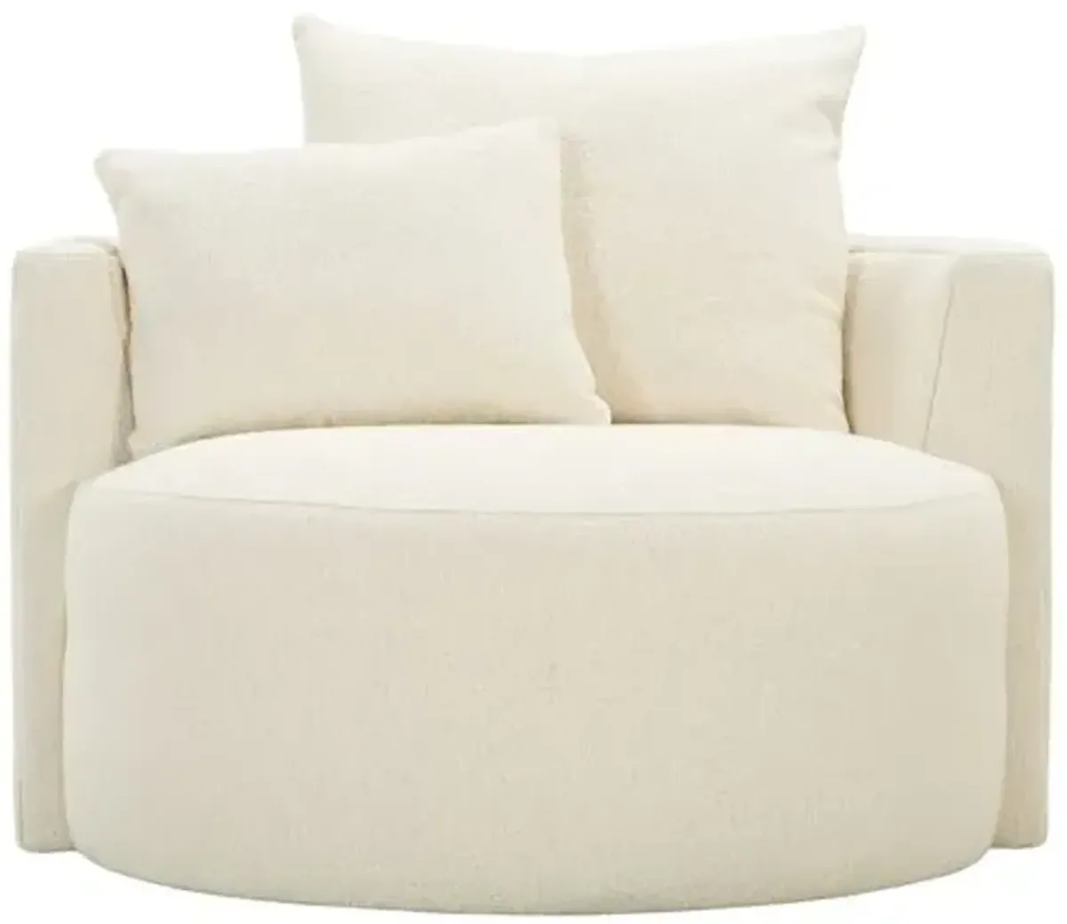 Wrenley Swivel Cuddle Chair - Bone White Boucle