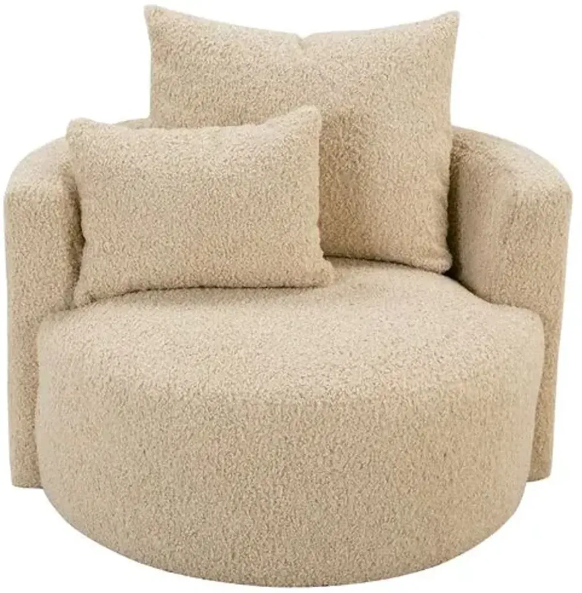 Wrenley Swivel Cuddle Chair - Sand Shearling