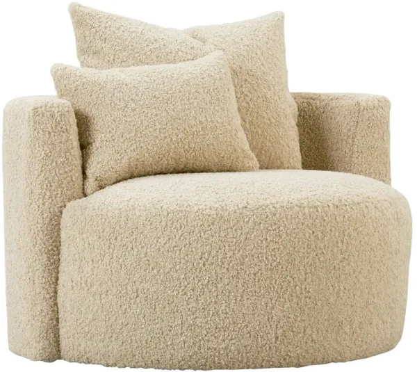 Wrenley Swivel Cuddle Chair, Sand Shearling