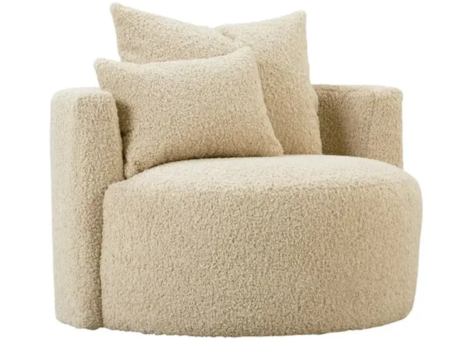 Wrenley Swivel Cuddle Chair - Sand Shearling