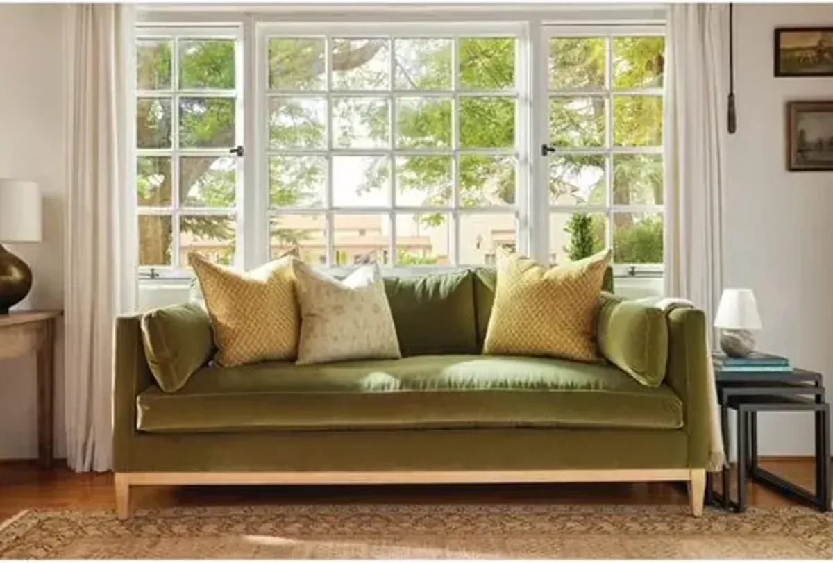 Leo Velvet Sofa - Olive Green