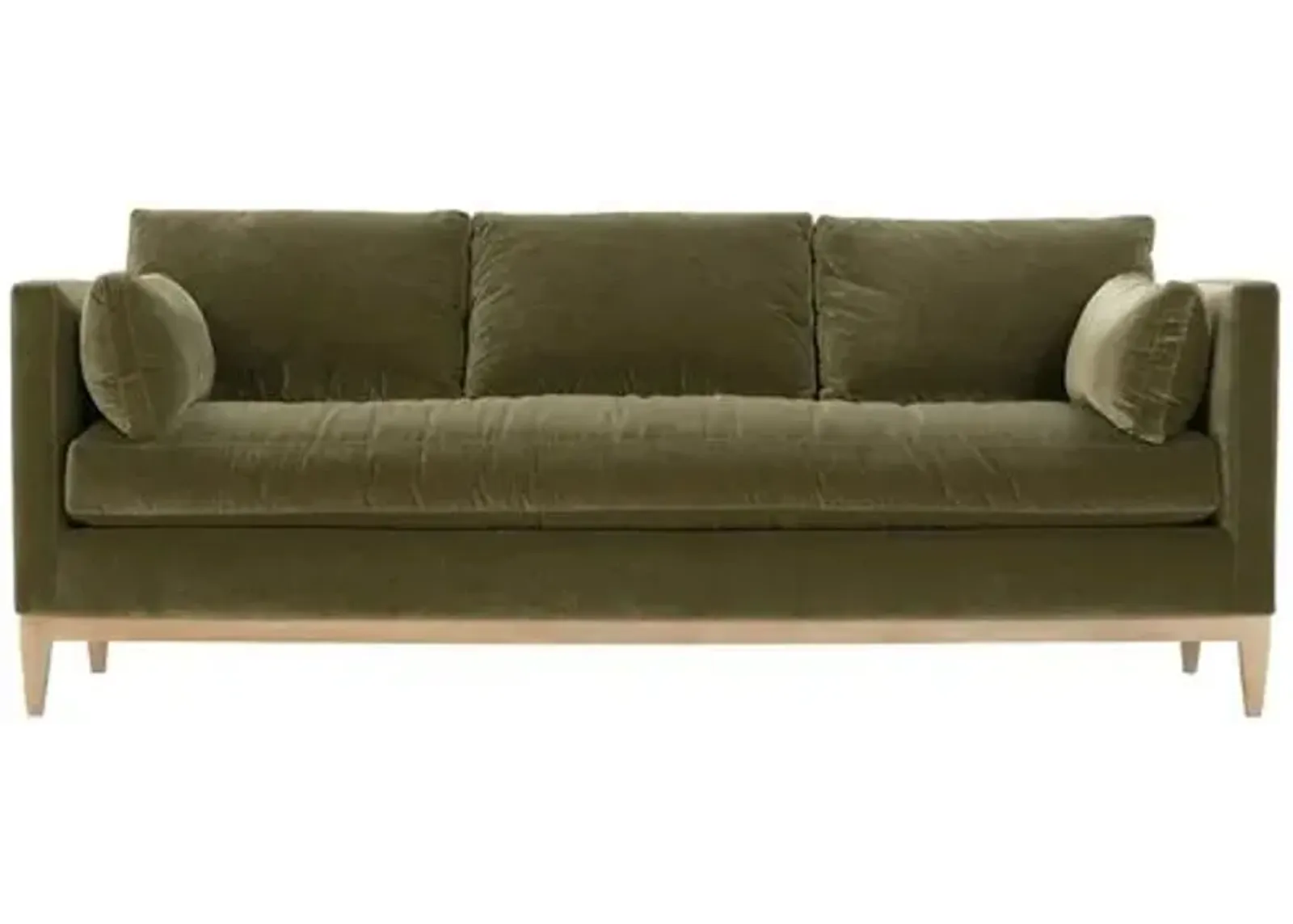 Leo Velvet Sofa - Olive Green