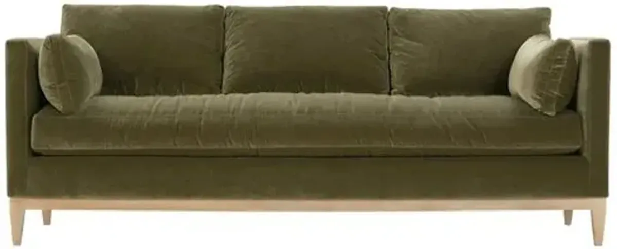 Leo Velvet Sofa - Olive Green