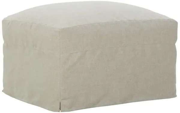 Vivian Slipcover Ottoman, Pearl