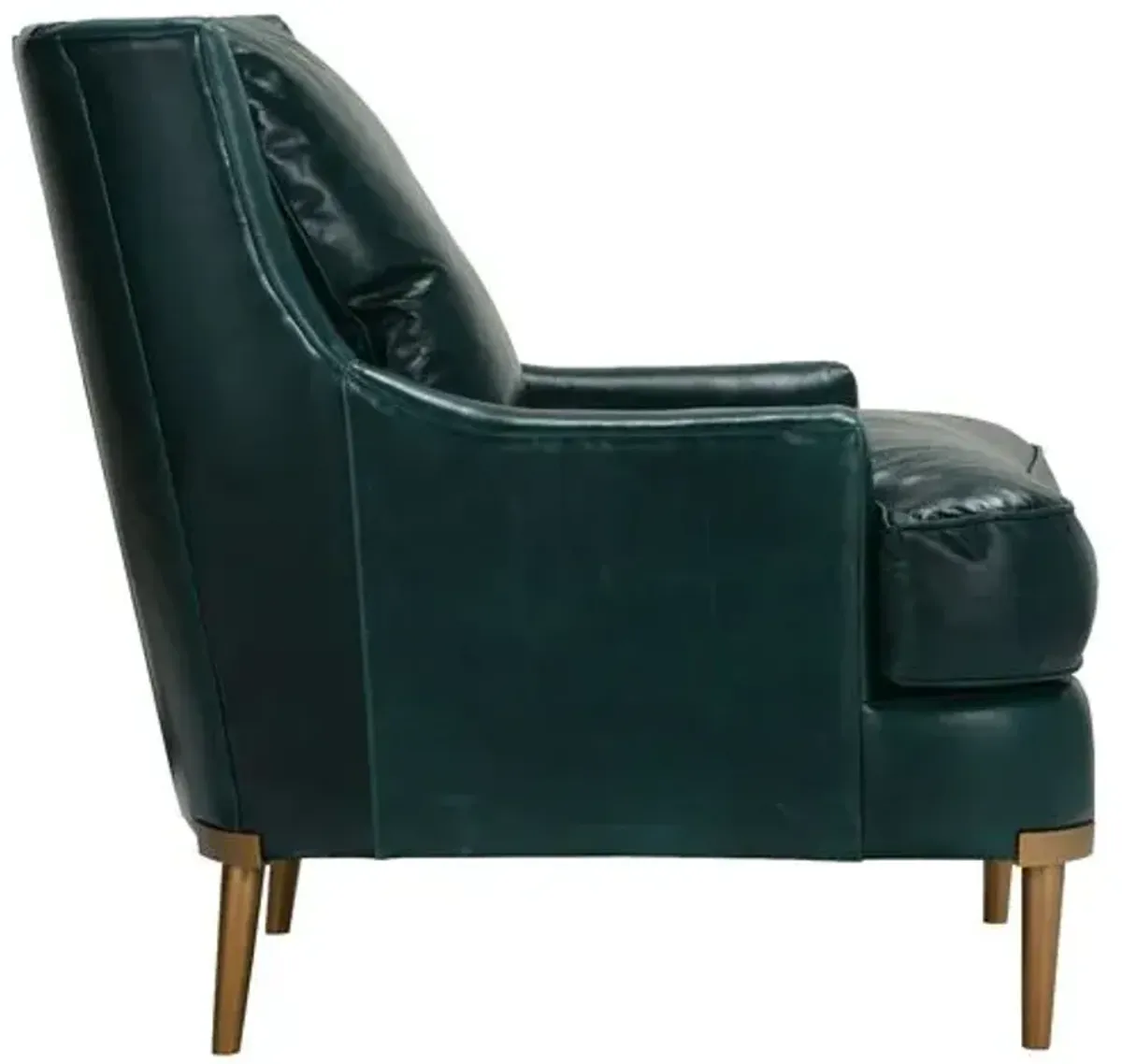 Morrison Leather Accent Chair - Teal - Blue, Comfortable, Durable