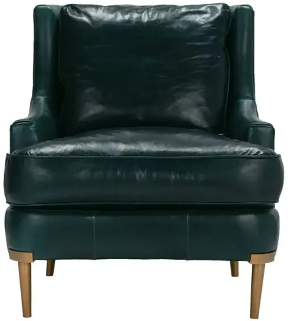 Morrison Leather Accent Chair - Teal - Blue, Comfortable, Durable