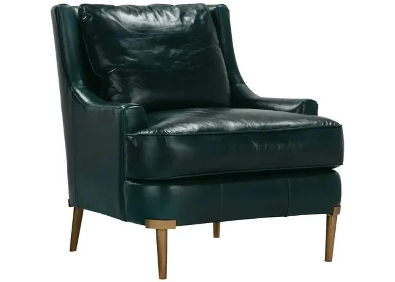 Morrison Leather Accent Chair - Teal - Blue, Comfortable, Durable