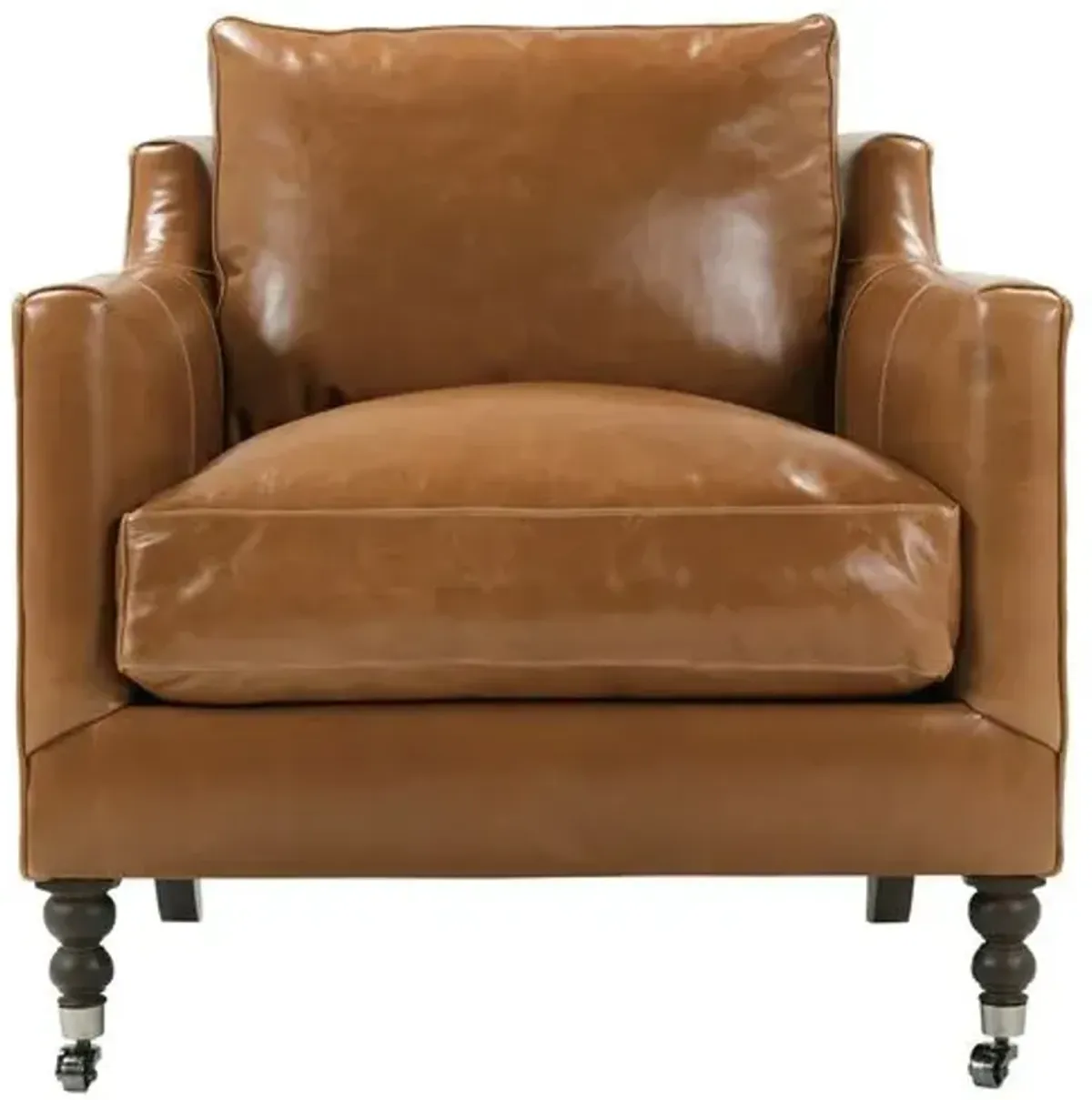 Margot Leather Accent Chair - Autumn - Brown, Comfortable, Durable