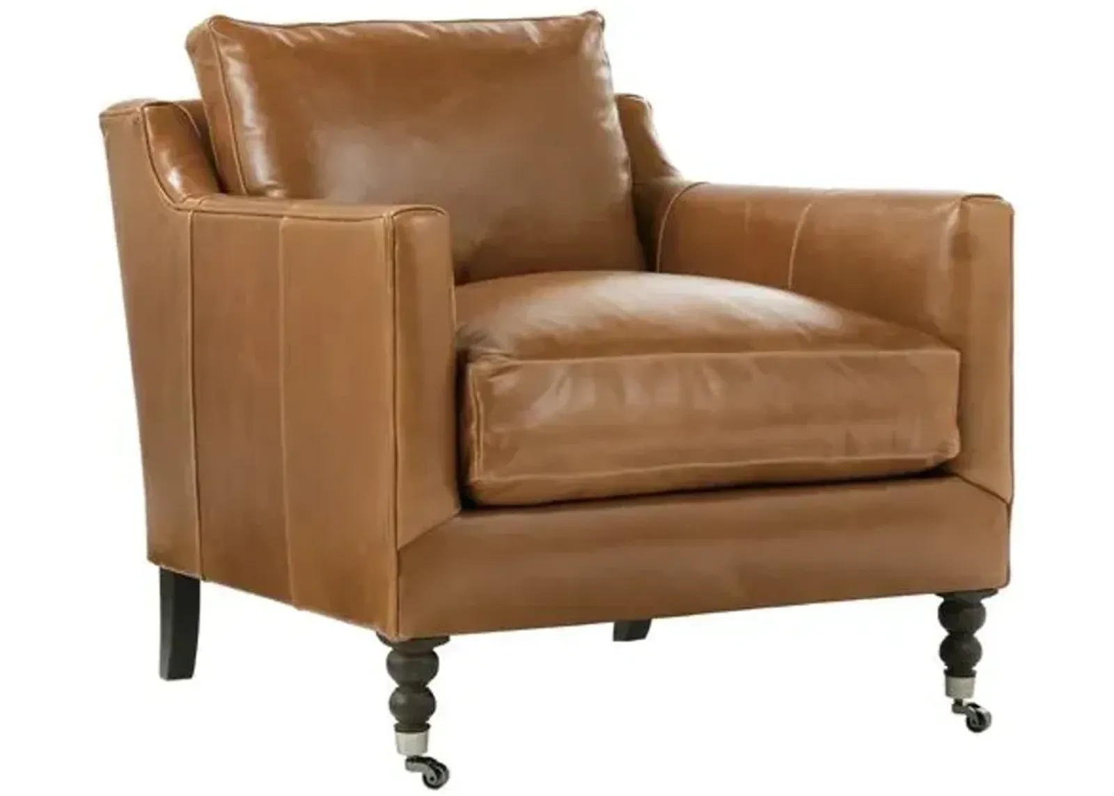 Margot Leather Accent Chair - Autumn - Brown, Comfortable, Durable