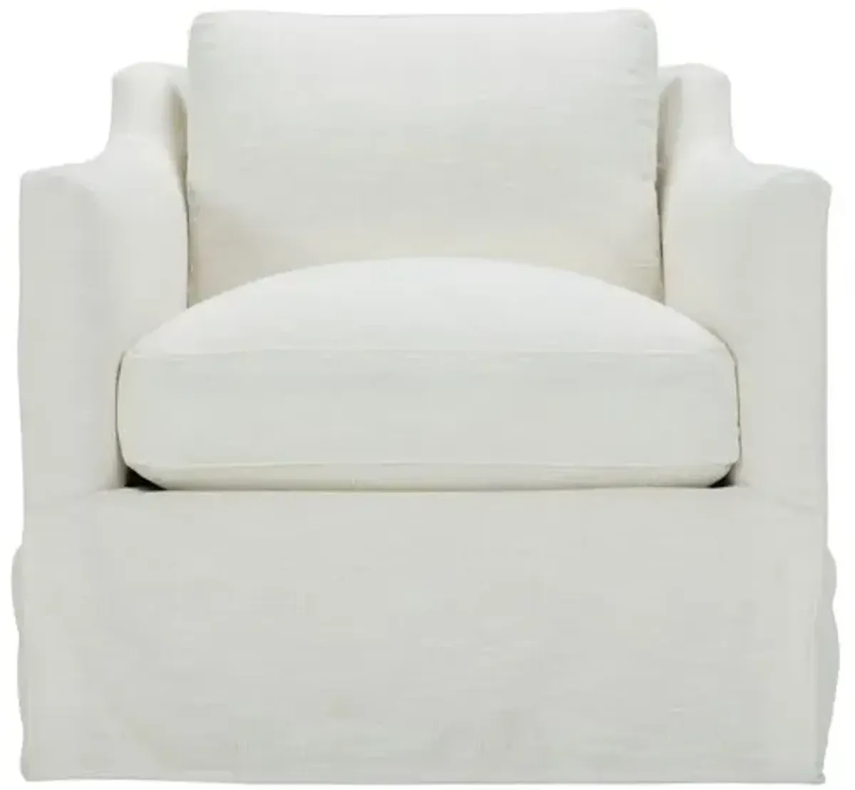 Margot Slipcovered Swivel Chair - Chalk White