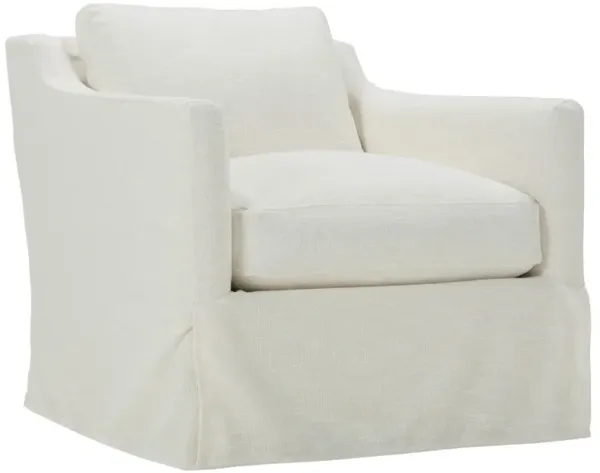 Margot Slipcovered Swivel Chair, Chalk White