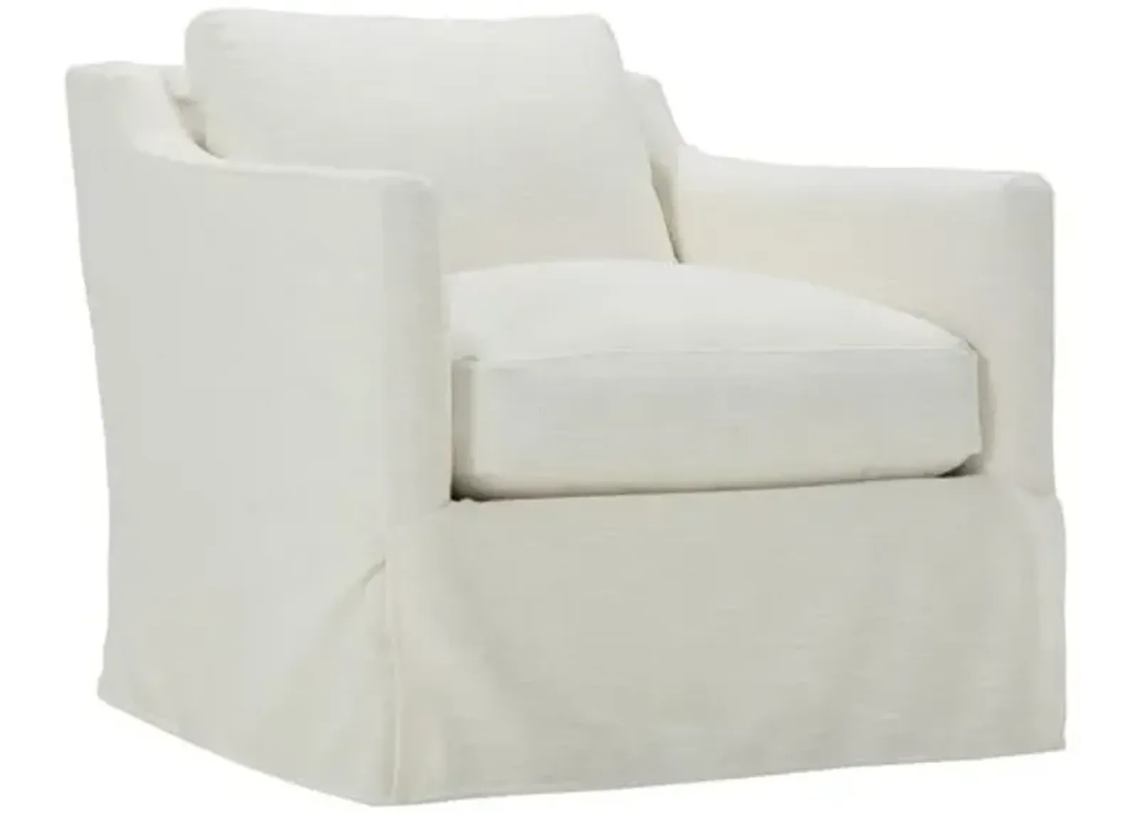 Margot Slipcovered Swivel Chair - Chalk White