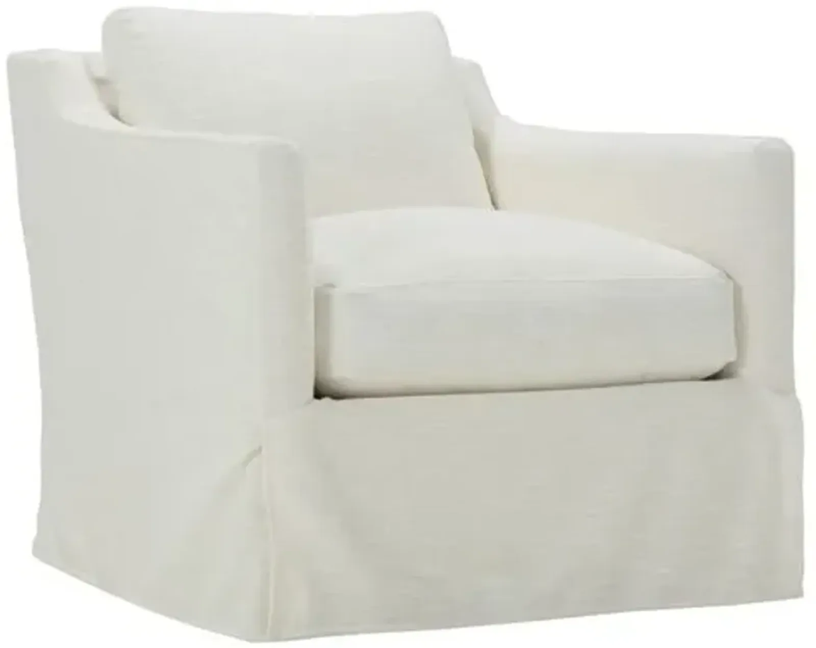 Margot Slipcovered Swivel Chair - Chalk White