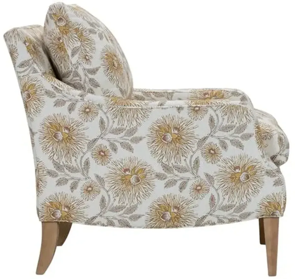 Naya Accent Chair - Gold Floral, Comfortable, Durable