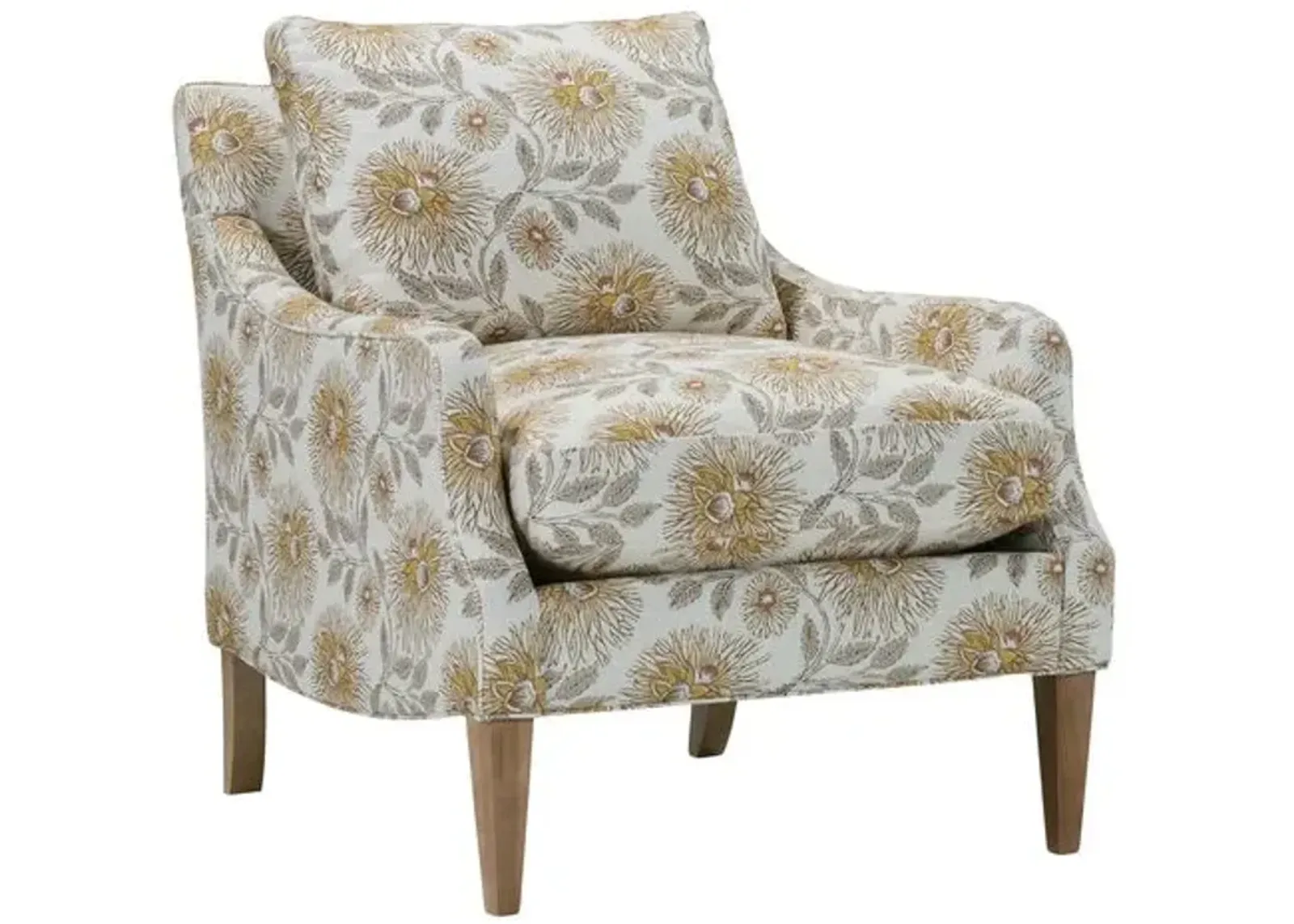 Naya Accent Chair - Gold Floral, Comfortable, Durable