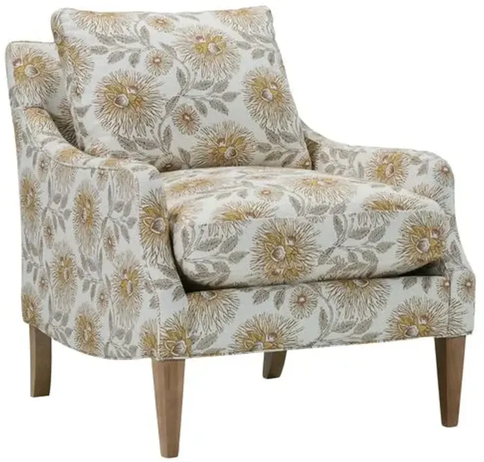 Naya Accent Chair - Gold Floral, Comfortable, Durable