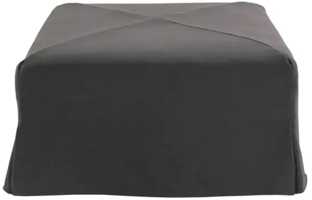 Cullen Slipcover Ottoman - Onyx Linen - Black