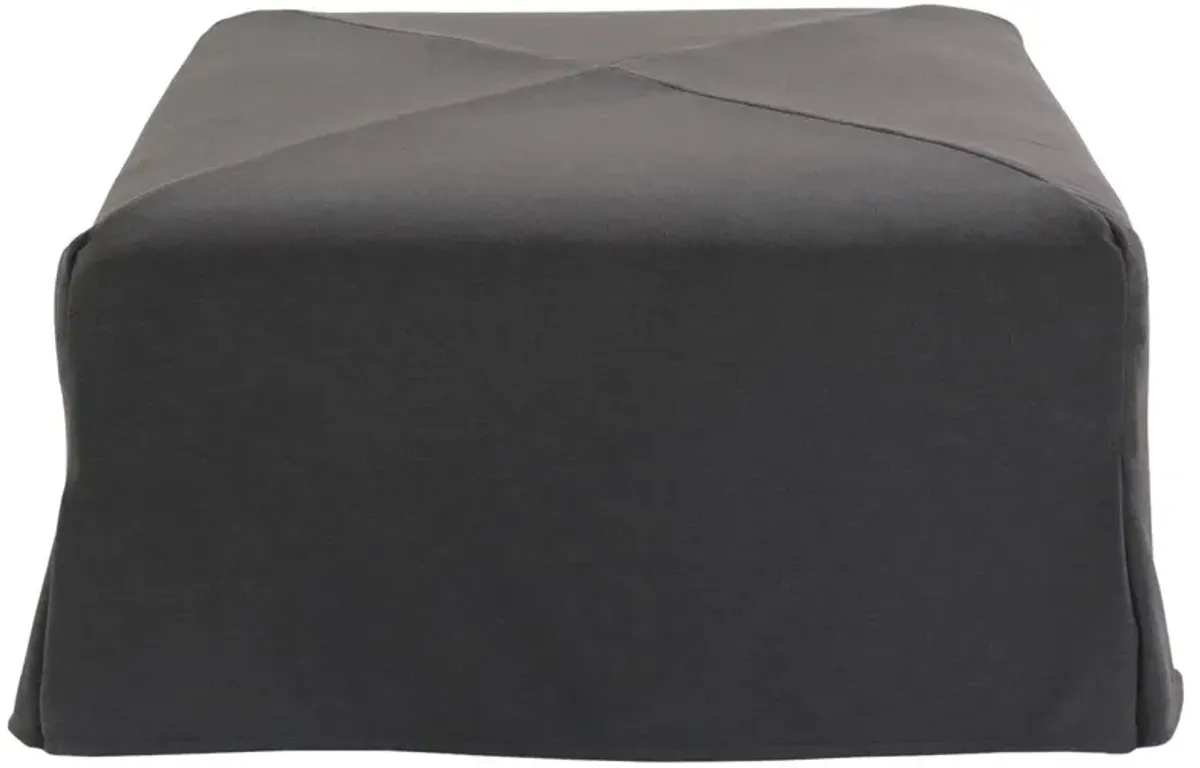 Cullen Slipcover Ottoman, Onyx Linen