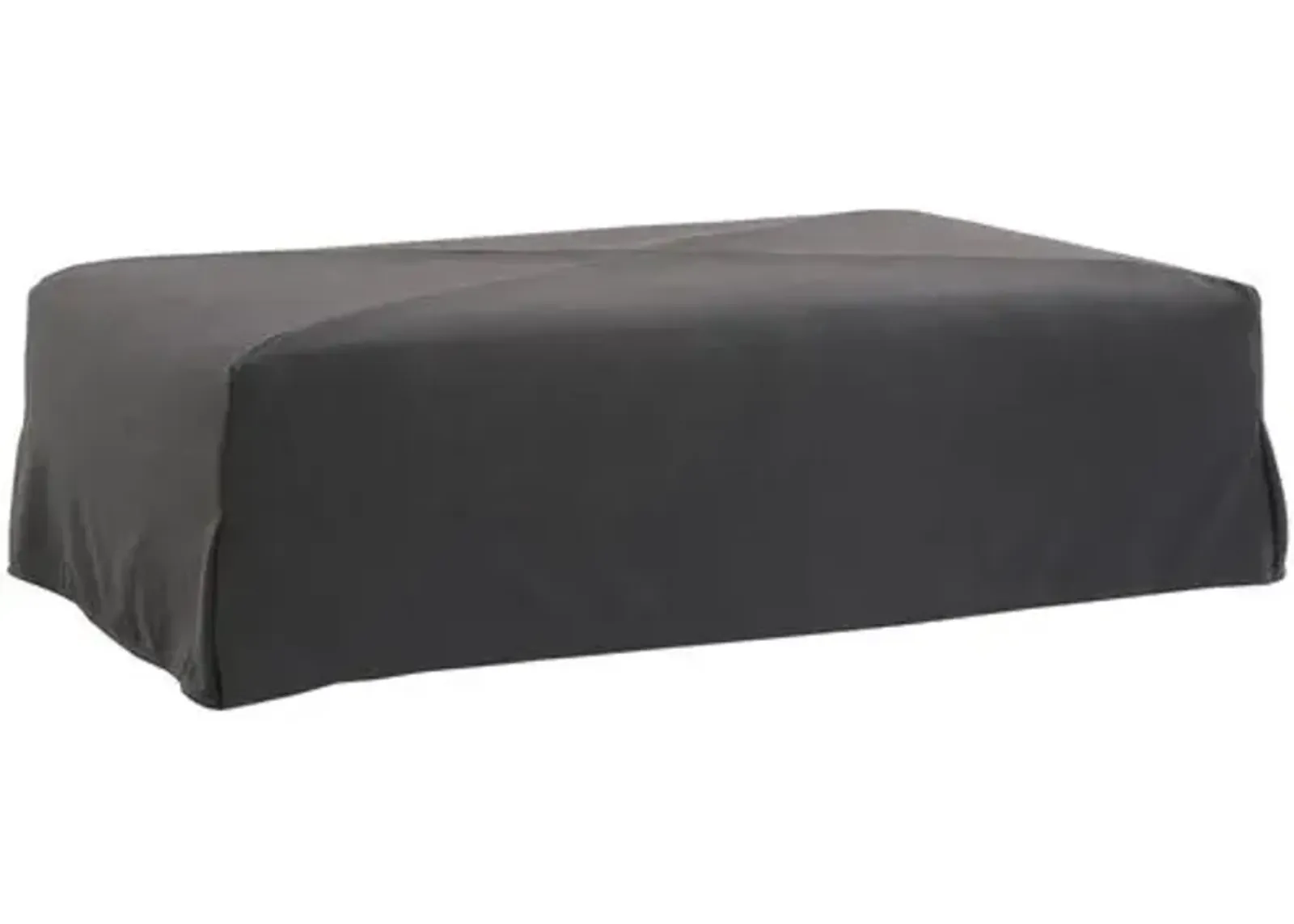 Cullen Slipcover Ottoman - Onyx Linen - Black