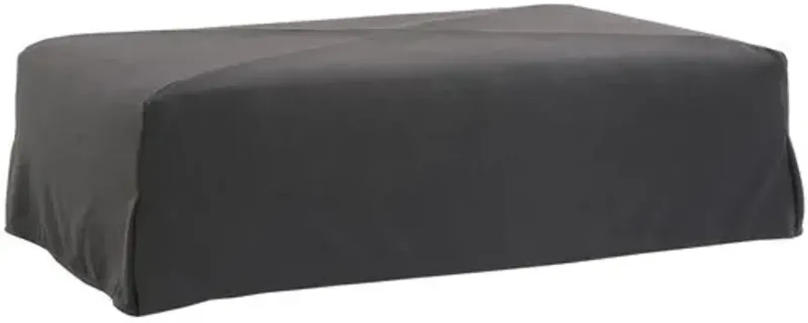 Cullen Slipcover Ottoman - Onyx Linen - Black